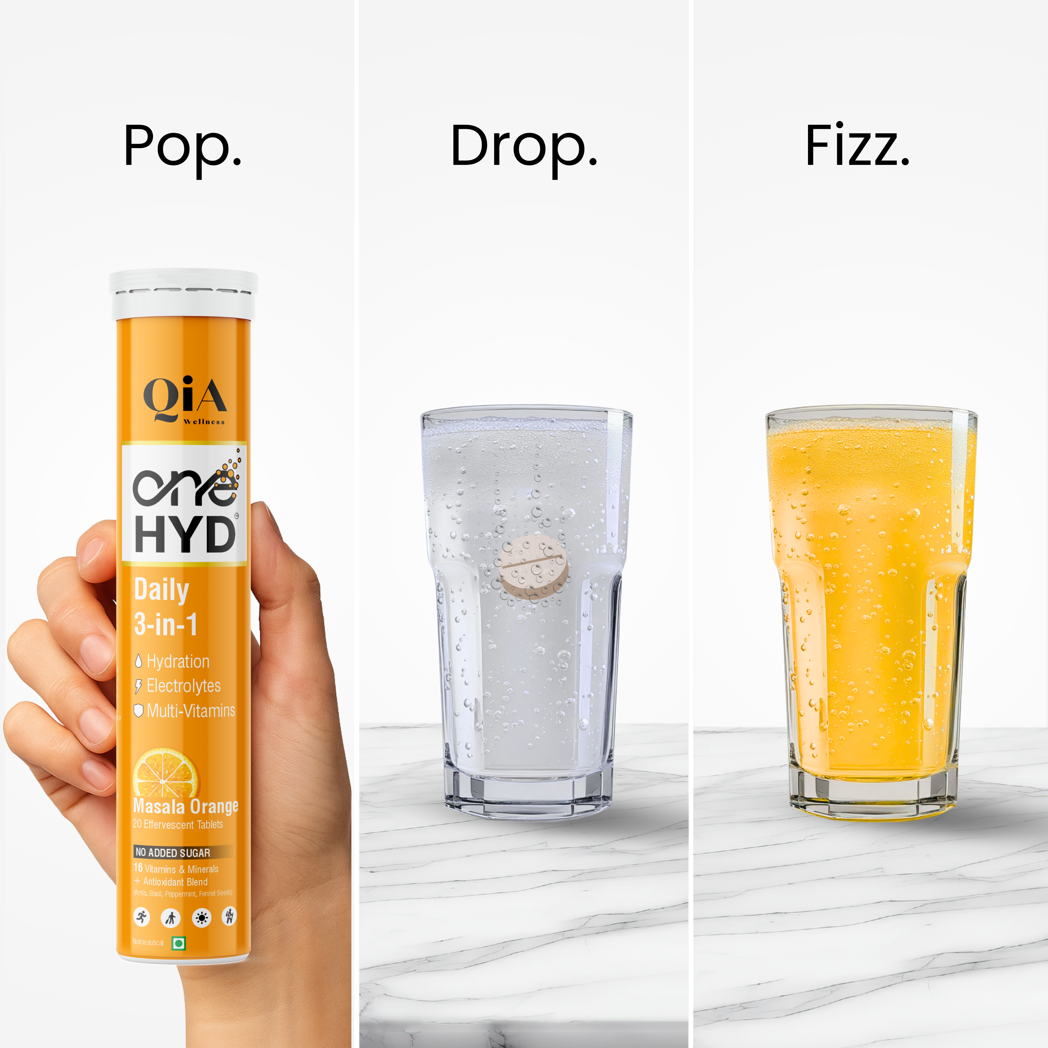 OneHyd – Instant Hydration & Multi Vitamins Fizzy tabs. Zero sugar