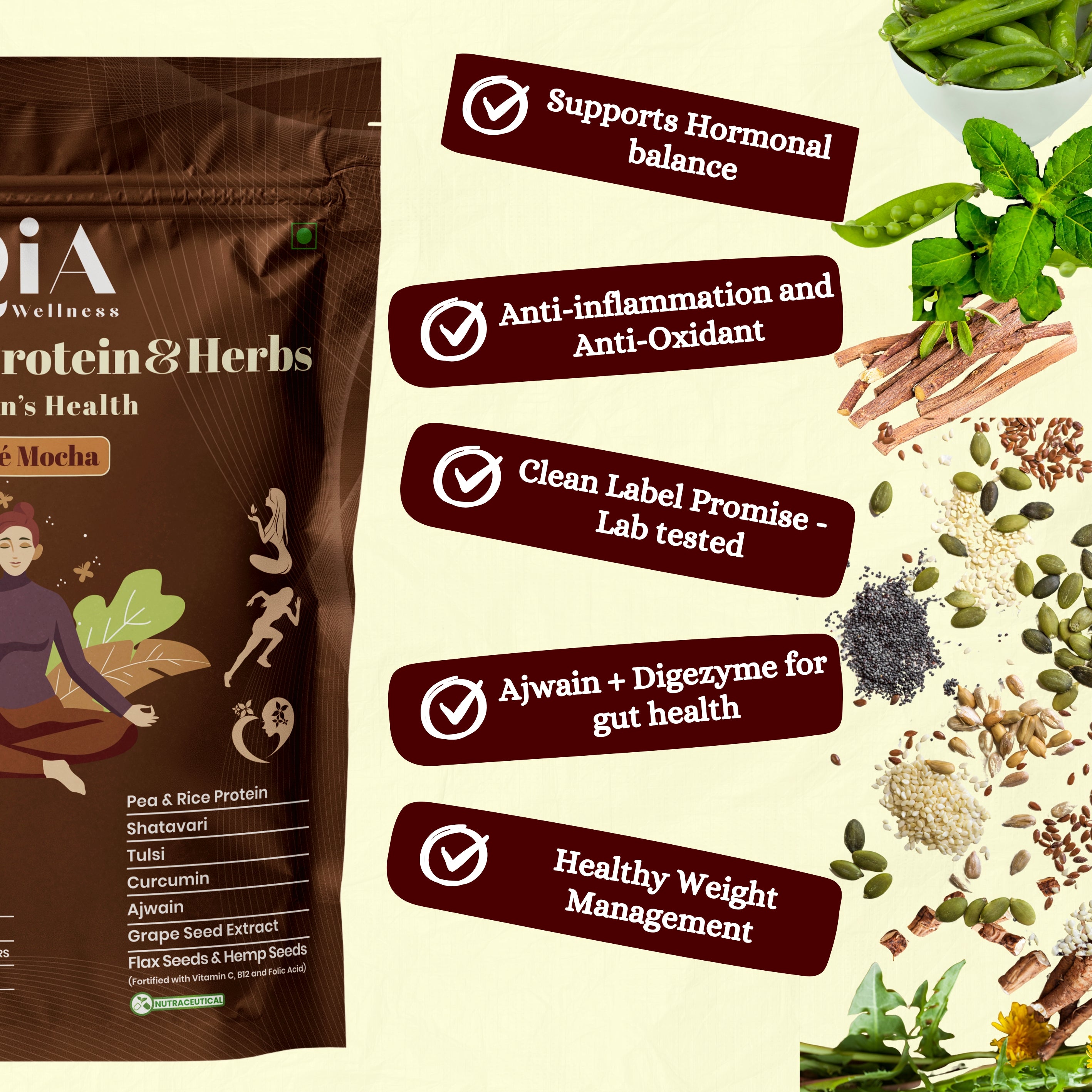 Superfood Plant Protein for Women | Cafe Mocha