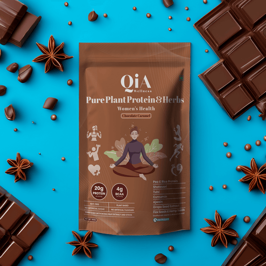 Superfood Plant Protein for Women | Chocolate Caramel - Qia Wellness