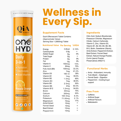 OneHyd –  Instant Hydration &amp; Multi Vitamins Fizzy tabs. Zero sugar