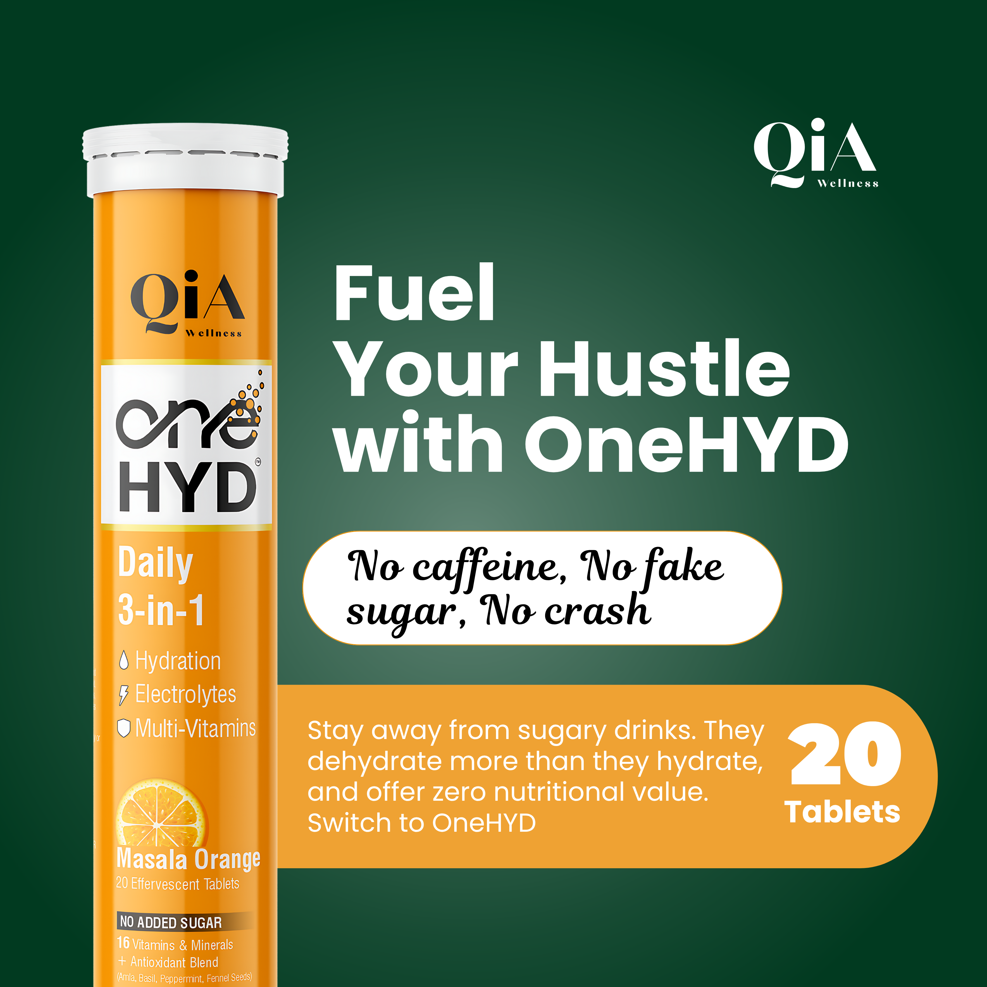 OneHyd –  Instant Hydration &amp; Multi Vitamins Fizzy tabs. Zero sugar