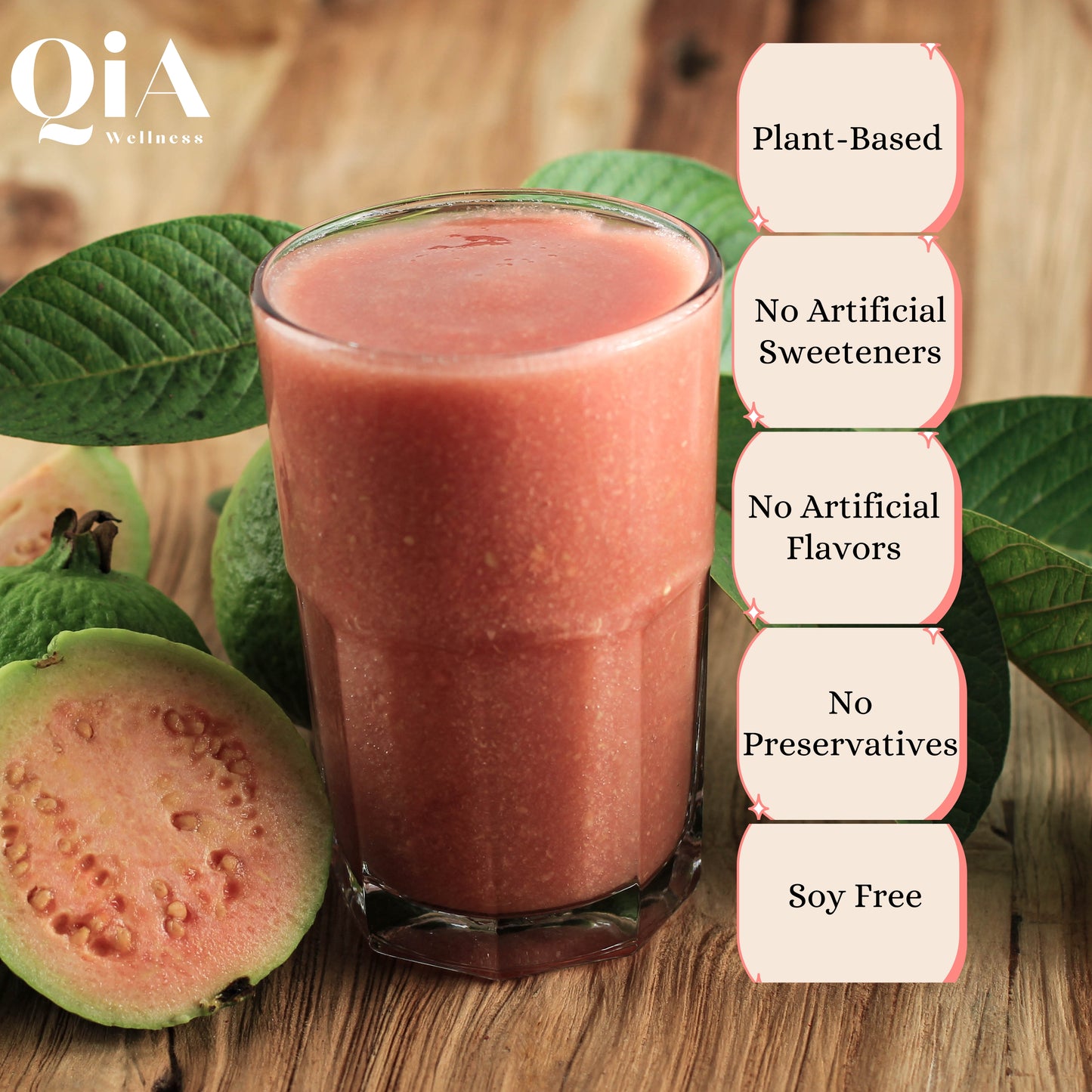 Superfood Plant Protein for Women | Pink Guava - Qia Wellness