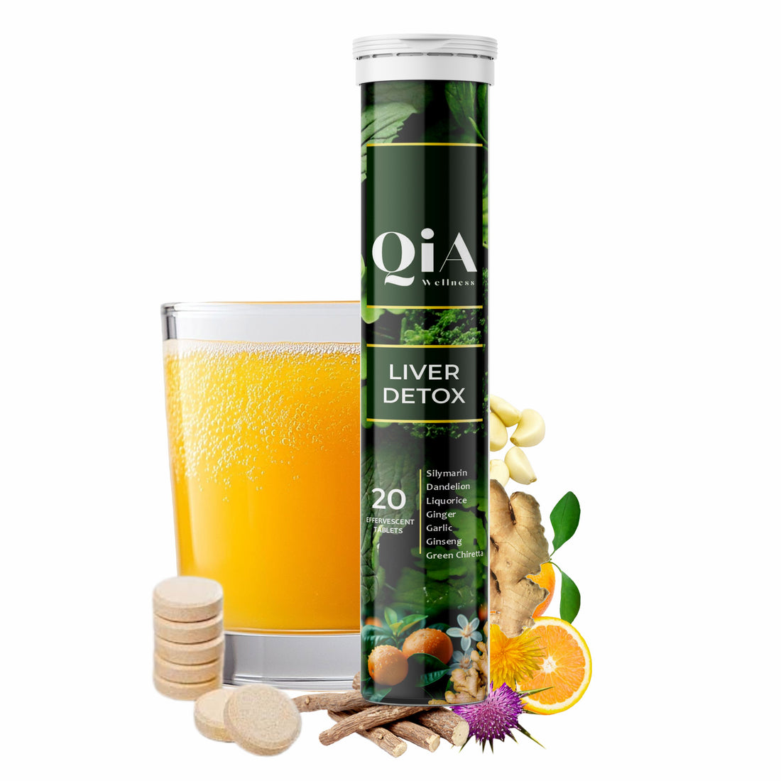 Liver Detox Fizzy Tabs | Vegan | Superherbs | Vitamin B9 | Vitamin B12 | No Added Sugar
