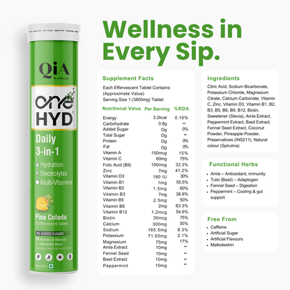 OneHyd –  Instant Hydration &amp; Multi Vitamins Fizzy tabs. Zero sugar
