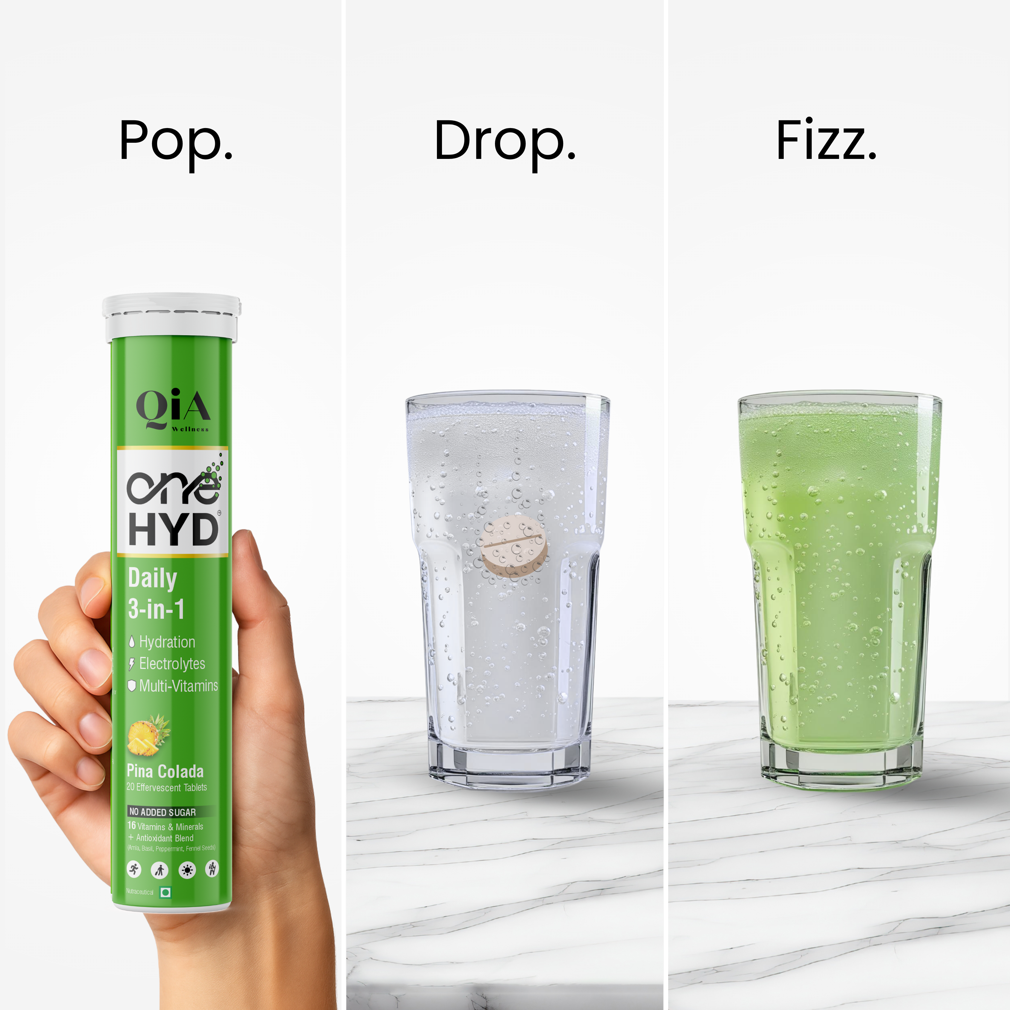 OneHyd –  Instant Hydration &amp; Multi Vitamins Fizzy tabs. Zero sugar