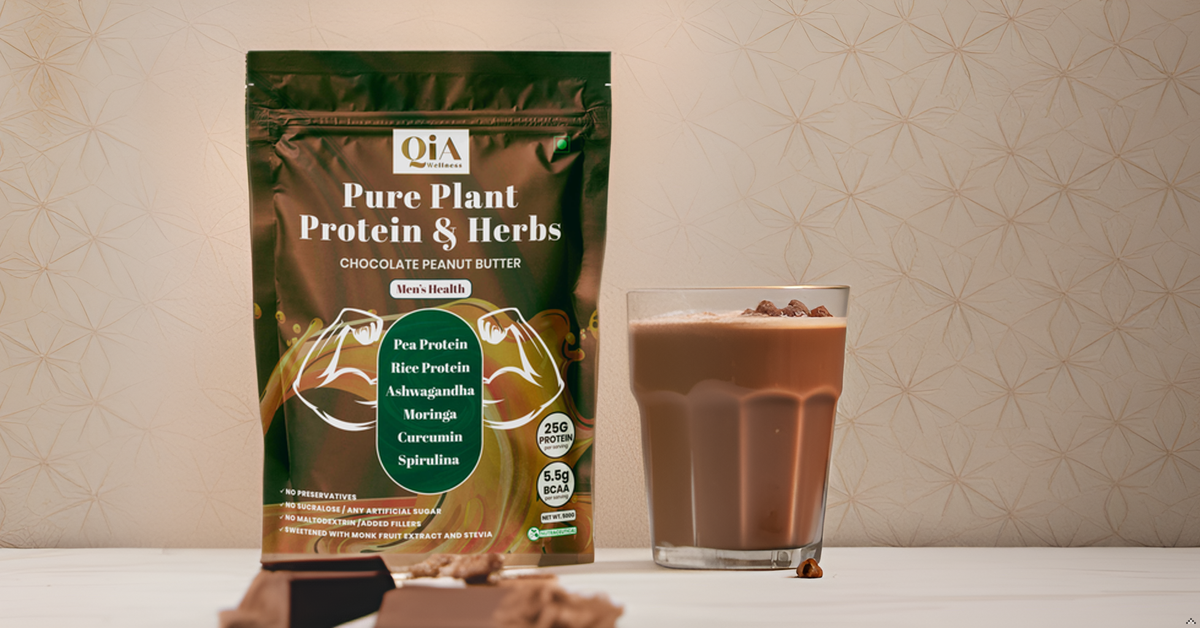 Superfood Plant Protein for Men | Chocolate Peanut Butter Flavor - Qia Wellness