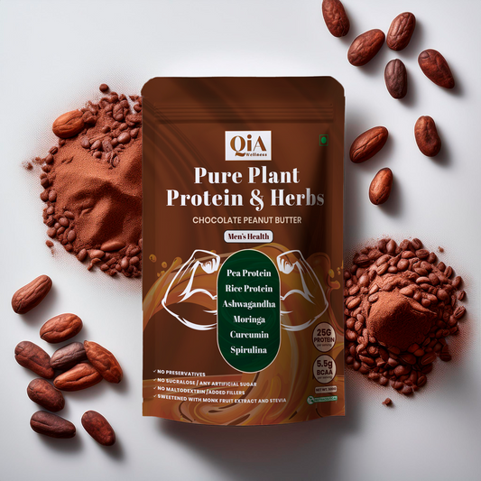 Superfood Plant Protein for Men | Chocolate Peanut Butter Flavor - Qia Wellness