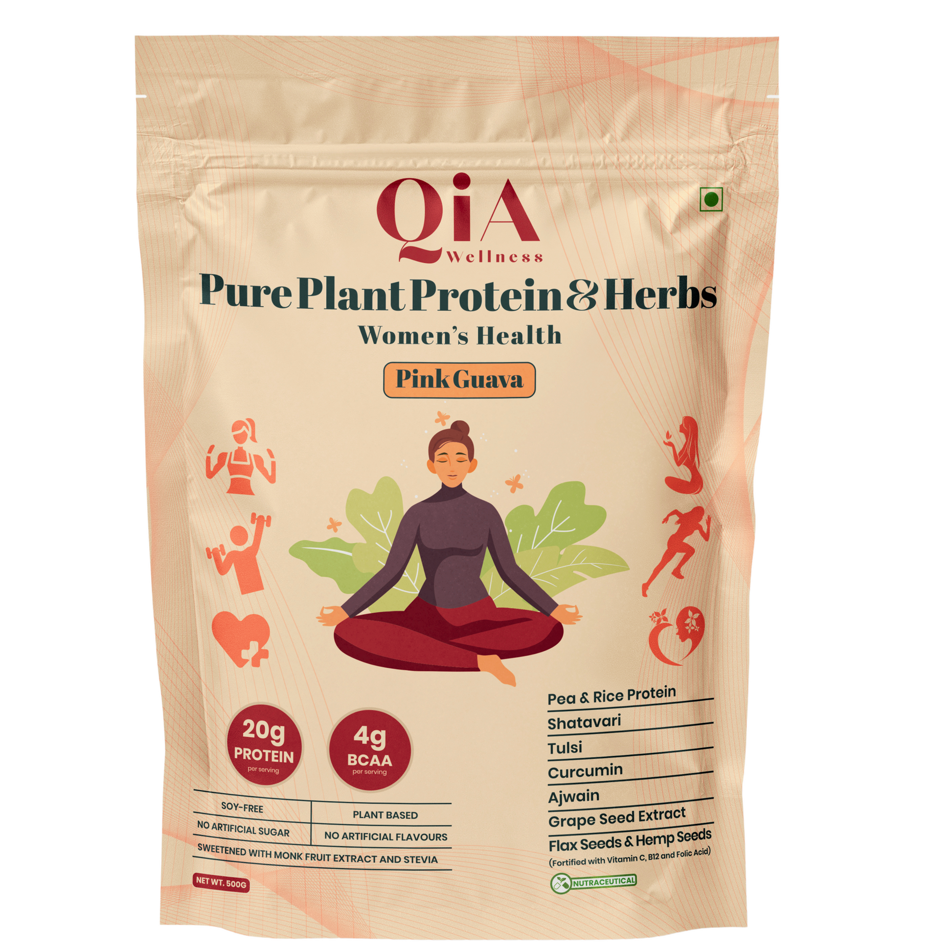 Superfood Plant Protein for Women | Pink Guava - Qia Wellness