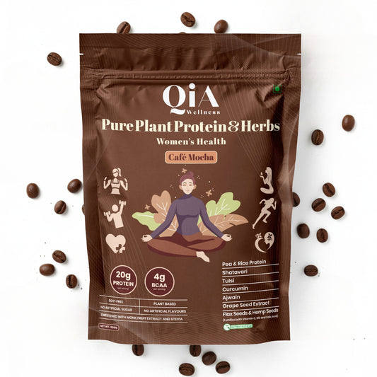 Superfood Plant Protein for Women | Cafe Mocha - Qia Wellness