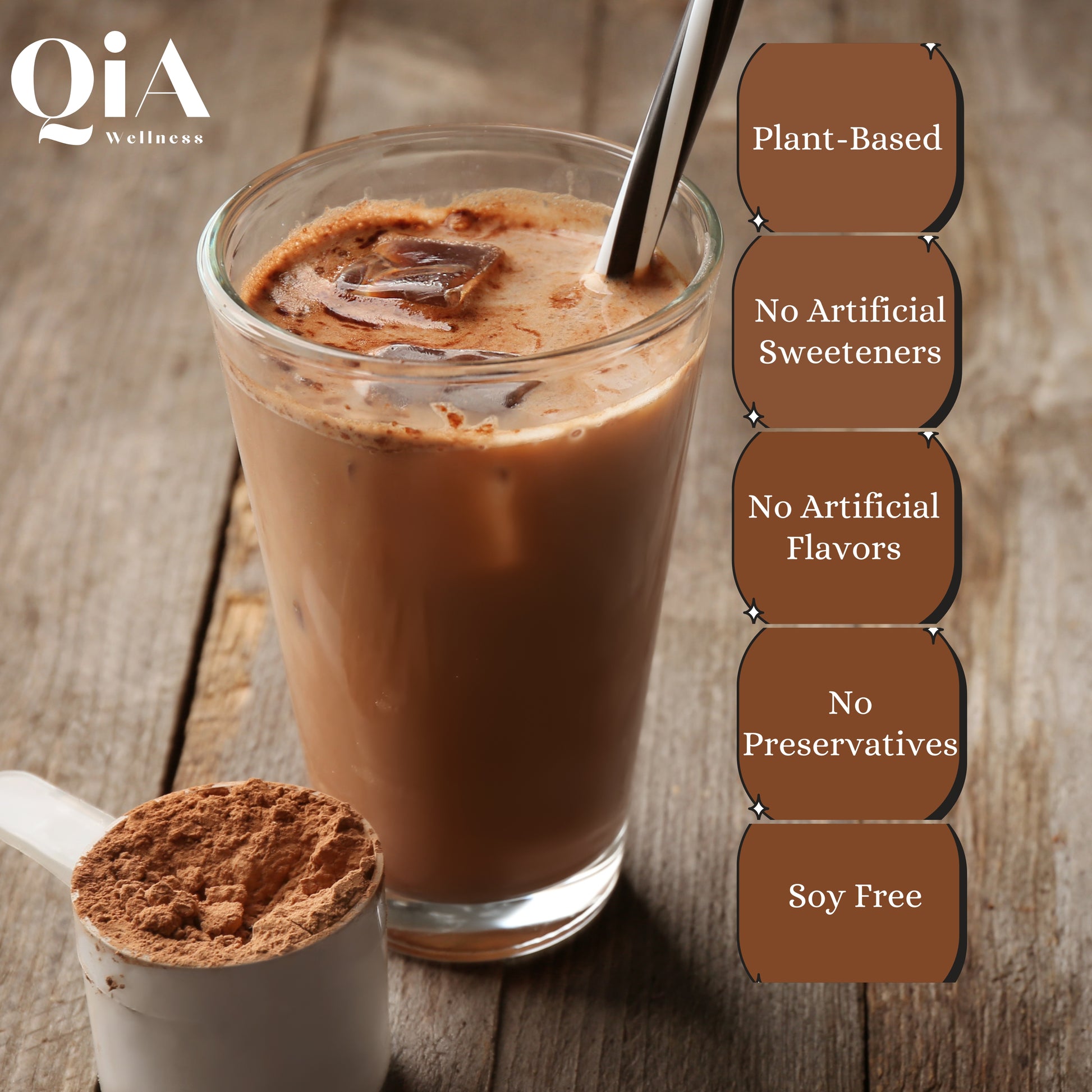 Superfood Plant Protein for Women | Chocolate Caramel - Qia Wellness