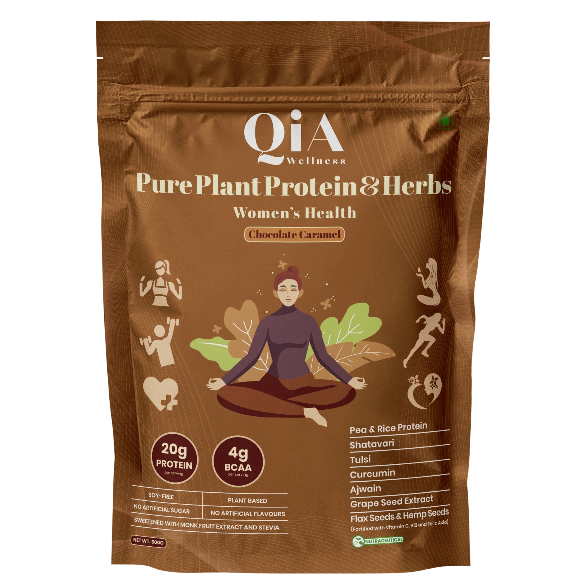 Superfood Plant Protein for Women | Chocolate Caramel - Qia Wellness