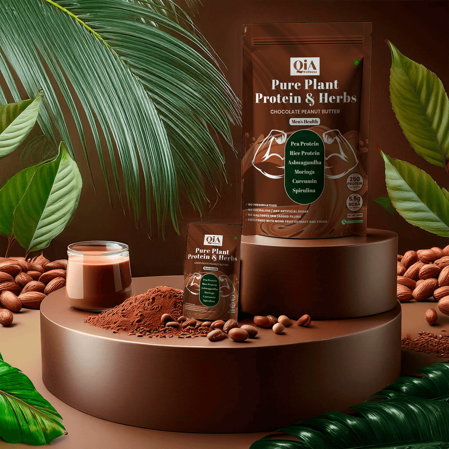Superfood Plant Protein for Men | Chocolate Peanut Butter Flavor - Qia Wellness
