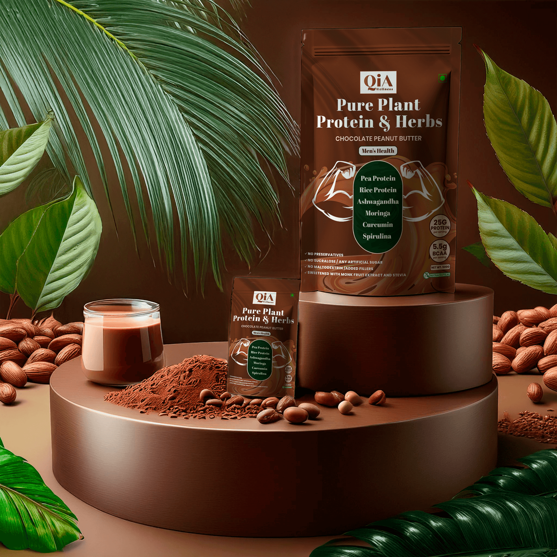Superfood Plant Protein for Men | Chocolate Peanut Butter Flavor - Qia Wellness