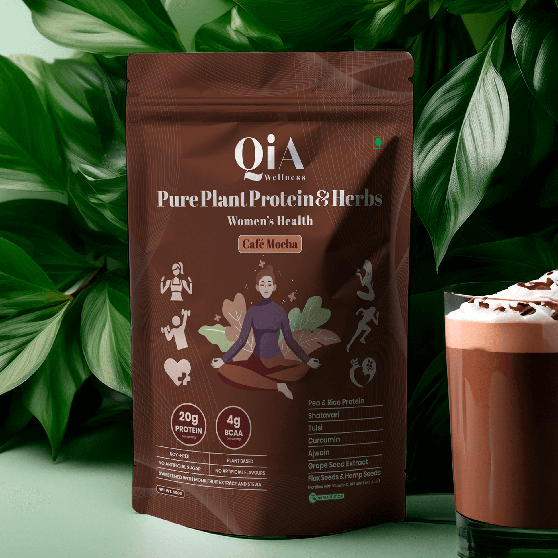 Superfood Plant Protein for Women | Cafe Mocha - Qia Wellness